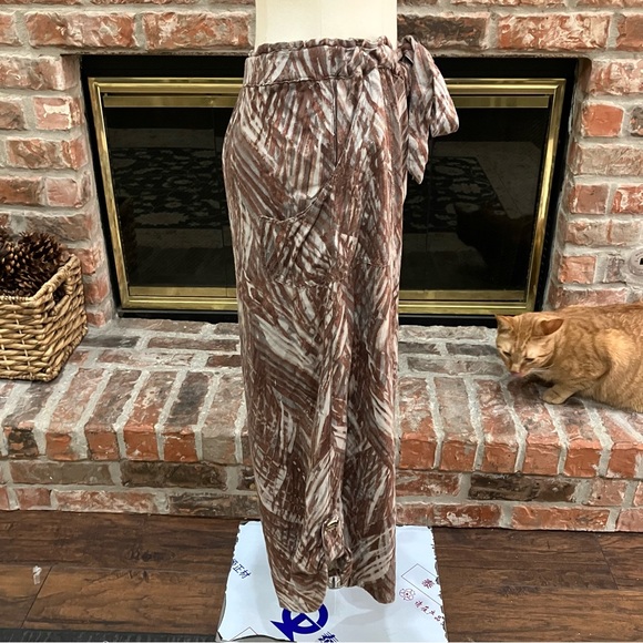 Democracy brown and cream printed drawstring pants / 0 / Excellent condition - Picture 8 of 16